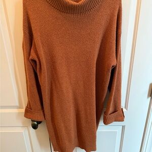 Rust Orange Women's Knit Sweater Dress